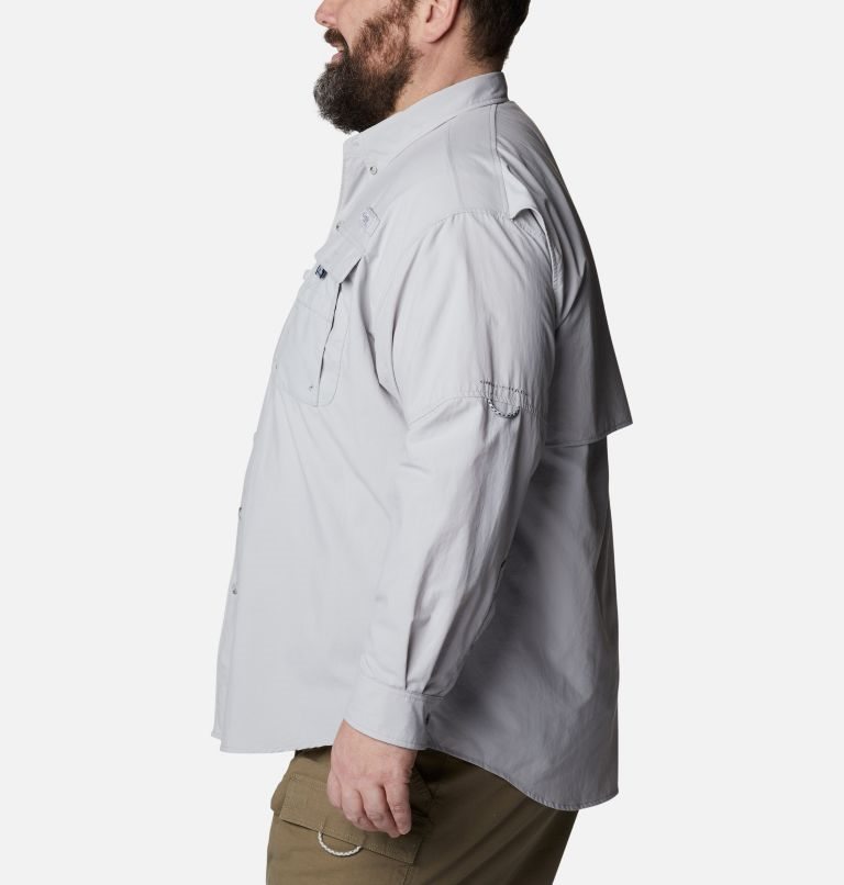 Men's Columbia PFG Bahama II Long Sleeve Shirts Light Grey | Plus Size CA-O361A